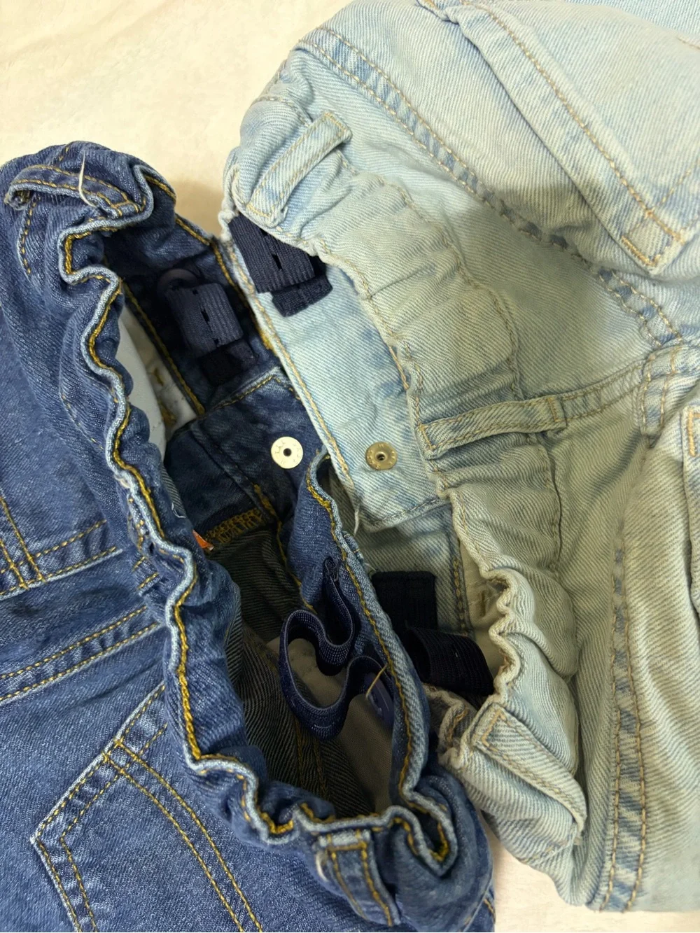 Kids Stretch Denim Shorts - Dark Blue & Light Blue